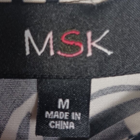 MSK, Black & White Paisley Sleeveless Maxi Dress, EUC, Beachy, Vacation, Boho - Picture 2 of 16